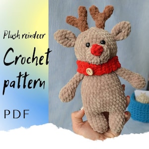 Crochet Deer Pattern, Amigurumi pattern, Plush reindeer, small baby deer, Crochet Christmas stuffed deer Instant Download - PDF-DIY Tutorial