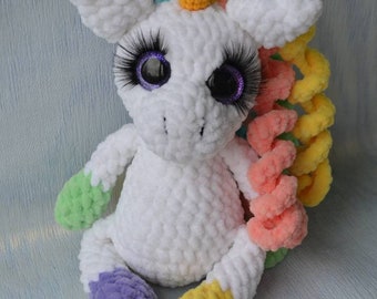 Crochet unicorn toy. Plush unicorn toy. Stuffed unicorn.Christmas gift Nursery decor, Baby shower gift. Rainbow Unicorn doll for baby girl.