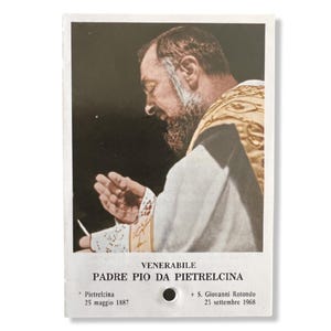 Padre Pio Holy Card - St. Pio vintage Prayer Card