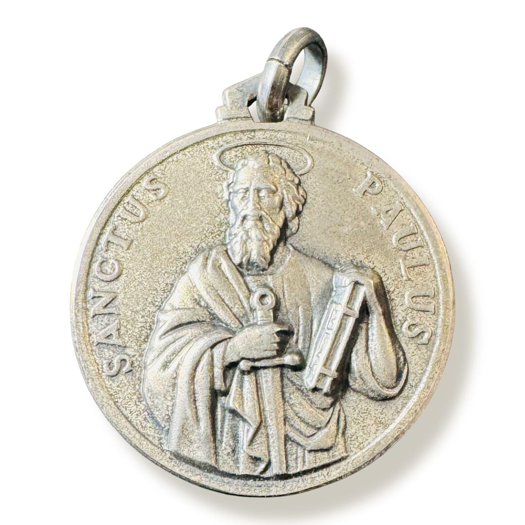Vintage Saint Paul Medal – Italian Silver Catholic Pendant Blessed by