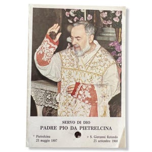 Padre Pio Holy Card - St. Pio vintage Prayer Card