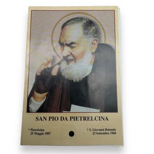 Padre Pio Holy Card - St. Pio vintage Prayer Card
