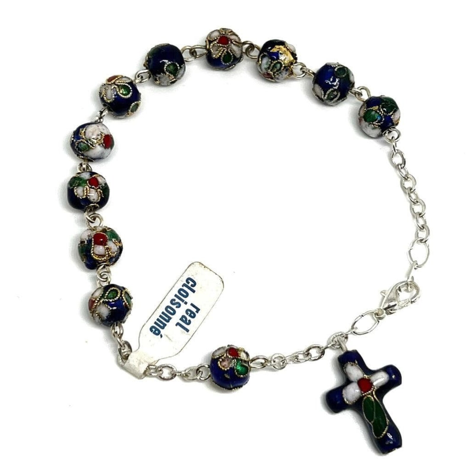 Blue Cloisonne Rosary Bracelet Blessed by Pope on Request Etsy