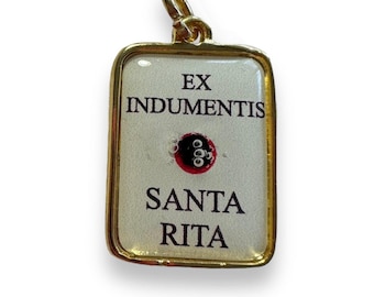 St. Rita Relic Pendant – Rare Gold-Framed Catholic Devotional