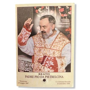 Padre Pio Holy Card - St. Pio vintage Prayer Card