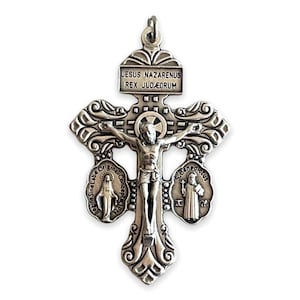 Crucifijo de perdón de 3 vías – San Benito y Medallas Milagrosas – 2 1/8"