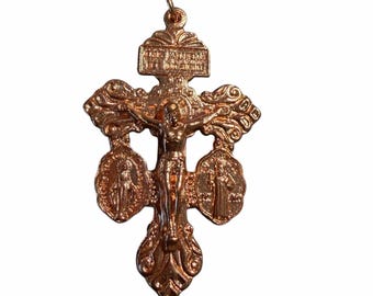 3-Way Pardon Cross Blessed by Pope Leo XIV - Rose Gold