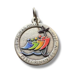 Jubilee 2025 Medal – 0.5&quot; Silver-Tone Commemorative Pendant -Pilgrims of Hope