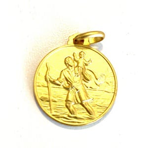 St. Christopher Gold Plated 925 Silver Medal - Patron Saint Of Travelers