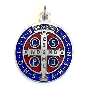 Saint Benedict Huge 1&quot; 3/4 Medal Catholic Exorcism Blessed By Pope