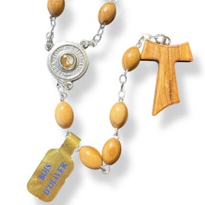 Franciscan Rosary Blessed By Pope - St. Francis Assisi Tau Wooden Praying Beads
