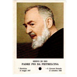Padre Pio Holy Card - St. Pio vintage Prayer Card