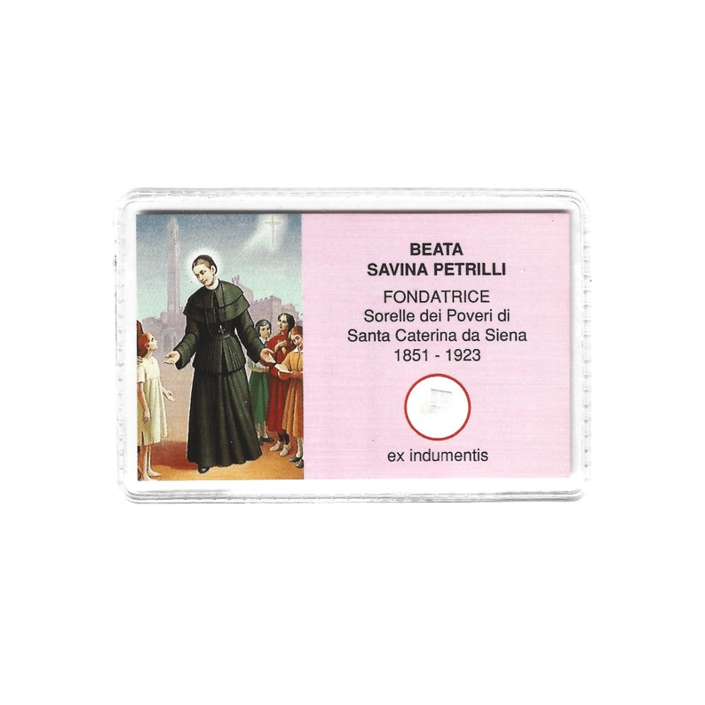 Cartão Relíquia Beata Savina Petrilli ex-indumentis imagem 1