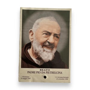 Padre Pio Holy Card - St. Pio vintage Prayer Card