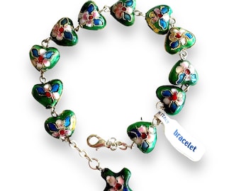 Green Bracelet Cloisonne Rosary - Blessed By Pope W/ COA