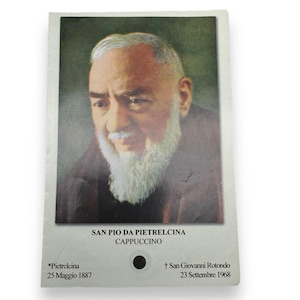 Padre Pio Holy Card - St. Pio vintage Prayer Card