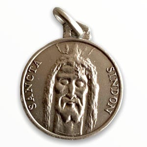 Sancta Sindon Medal - Sterling 925 Holy Face Of Jesus - Holy Shroud - Oviedo