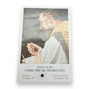Padre Pio Holy Card - St. Pio vintage Prayer Card