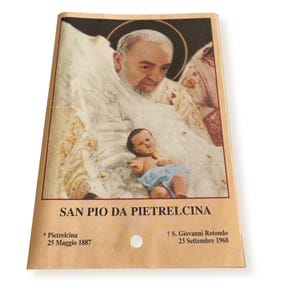 Carte sainte Padre Pio - carte de prière vintage St. Pio