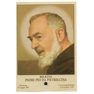 Padre Pio Holy Card - St. Pio Vintage Gebetskarte