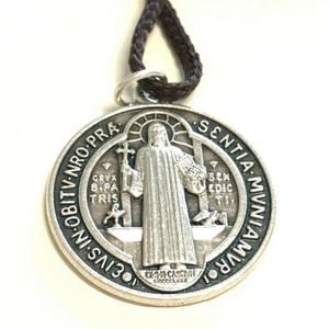 St Benedict 1&quot; 1/4 Catholic Medal Exorcism Pendant Blessed By Pope