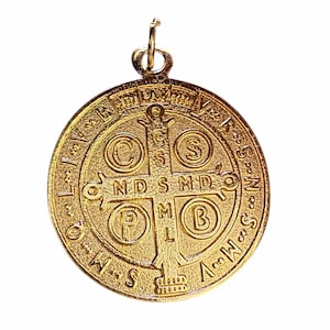 Saint Benedict 1" 3/4 Medal Exorcism Medalla De San Benito Blessed By Pope