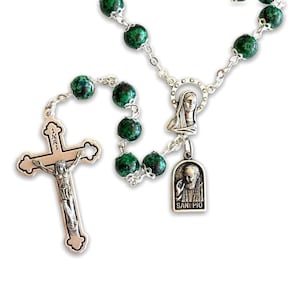 San Padre Pio Prayer Beads - Rosary Blessed By Pope w/ Relic - St. Father Pio
