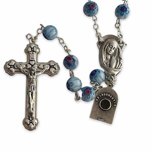 St. Pio Blue Rosary Blessed By Pope w/ 2nd Class Relic - St. Father Pio