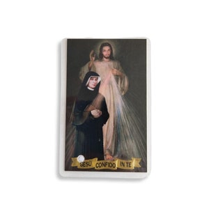 Carte sainte avec relique : Sainte Faustine Kowalska