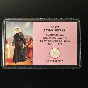 Cartão Relíquia Beata Savina Petrilli ex-indumentis imagem 4