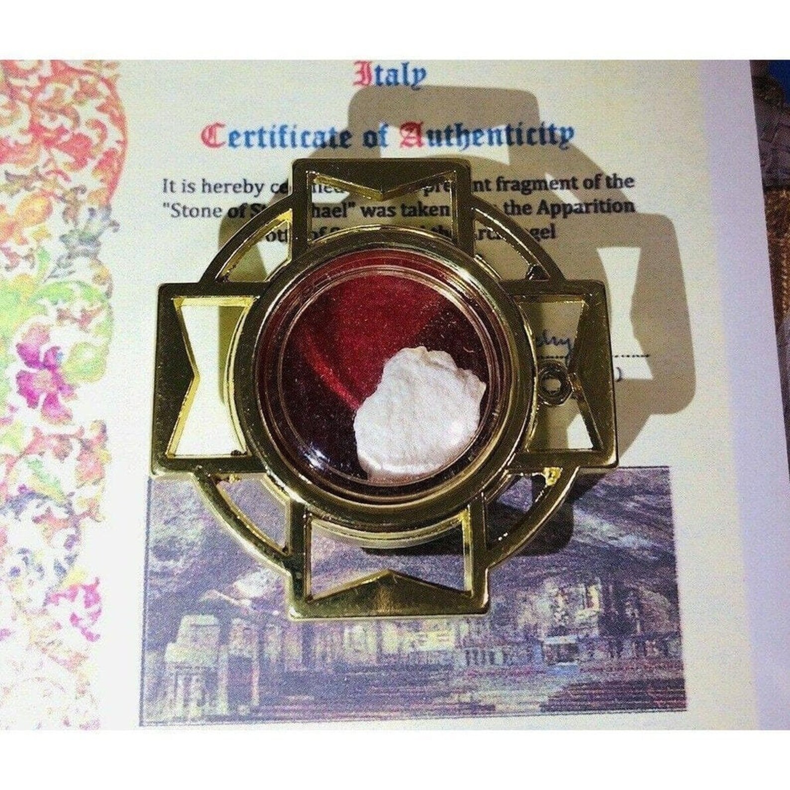 St. Michael Archangel Relic Rock Mt Gargano Cave for Etsy