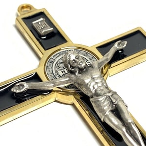 Black 5&quot; St. Benedict Cross Crucifix -Exorcism -Saint -Blessed -San Benito