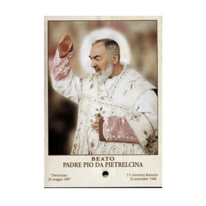 Padre Pio Holy Card - St. Pio vintage Prayer Card