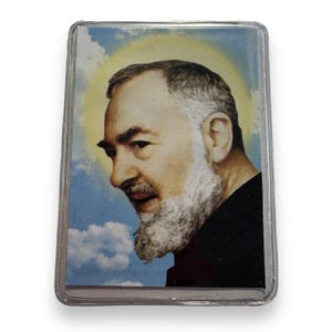 St. Padre Pio Vintage Heilige Karte mit Relikt von St. Pio