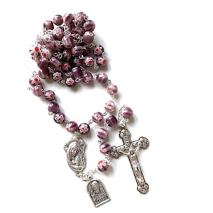 St. Pio Purple Rosary Blessed By Pope w/ 2nd Class Relic - St. Father Pio