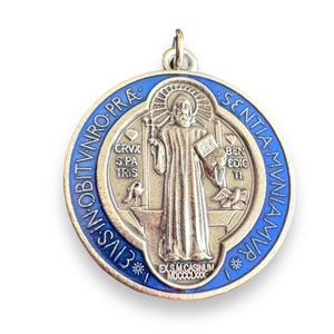 St. Benedict Enamel 1&quot; 1/4 Medal Catholic Exorcism - Blessed By Pope