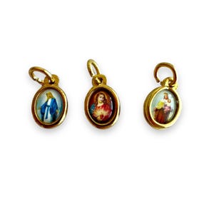 2X Tiny Medal Don Bosco - Catholic - Parts - Pendant Charm Blessed By Pope