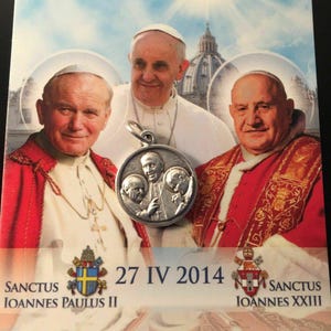 Heiligsprechung St. Johannes XXIII & Hl. Johannes Paul II + Franziskus - Selige Medaille