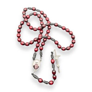 Saint Kolbe Relic Wooden Rosary - Handcrafted Spiritual Keepsake