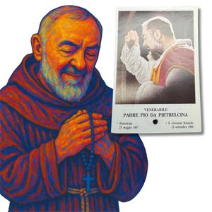 Padre Pio Holy Card - St. Pio vintage Prayer Card
