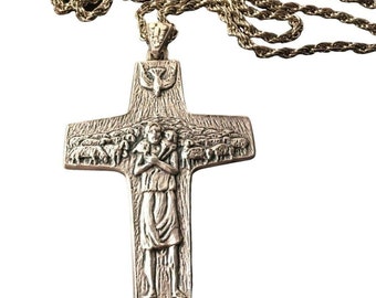 Pope Francis Original Pectoral Cross - Good Pastor Crucifix - Vedele