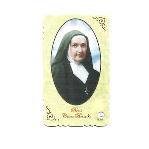 Kaart met relikwie van Celine Chludzinska Borzecka