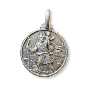 St. Christopher 925 Silver Medal Blessed By Pope - Patron Saint Of Travelers