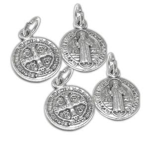 Saint Benedict 4X Tiny Medals -Catholic Exorcism -Pendant Blessed By Pope