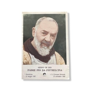 Padre Pio Holy Card - St. Pio vintage Prayer Card