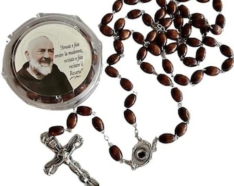 St. Padre Pio Relic Rosary Blessed By Pope Leo XIV w/ 2nd Class Relic