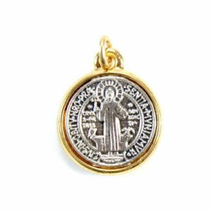 St Benedict 7/8&quot; Dual Color Medal Medal - Catholic Exorcism - Blessed By Pope
