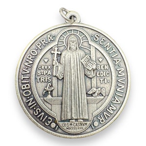 Saint Benedict 1&quot; 1/2 Medal Catholic Exorcism Blessed By Pope