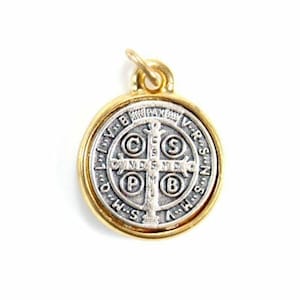St Benedict 3/4&quot; Dual Color Medal - Catholic Exorcism - Blessed By Pope