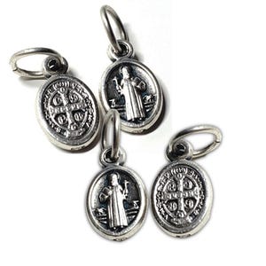 St. Benedict 4X Tiny Medal - Catholic Exorcism - Rosary Charm Blessed By Pope